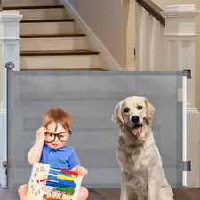 Retractable Stair Gate Extendable Dog Safety Fence Extra Wide Pet Baby Gates
