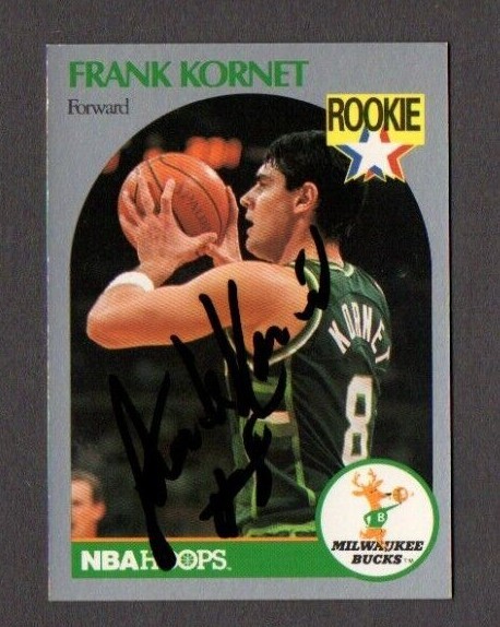 Frank Kornet 1989-90 NBA Hoops Rookie authentic autographed card