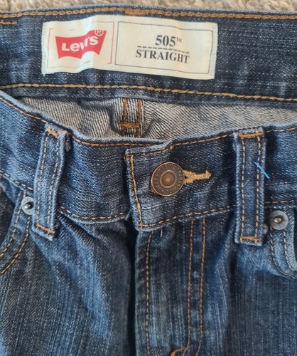 Levis 505 jeans Youth Size 10 Regular Straight 100% Cotton - Picture 4 of 8