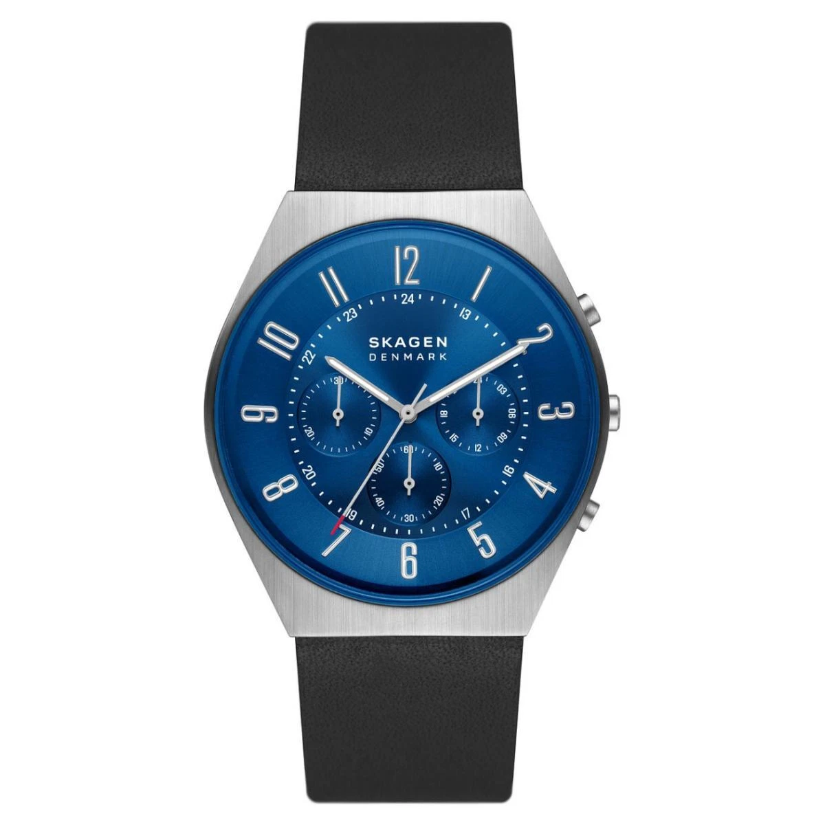 Skagen Orologio da uoo Signatur a tre lancette, cinturino in pelle da