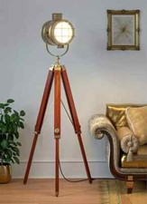 Vintage Marine Nautical Industrial Spotlight Floor Lamp Tripod stand Gift