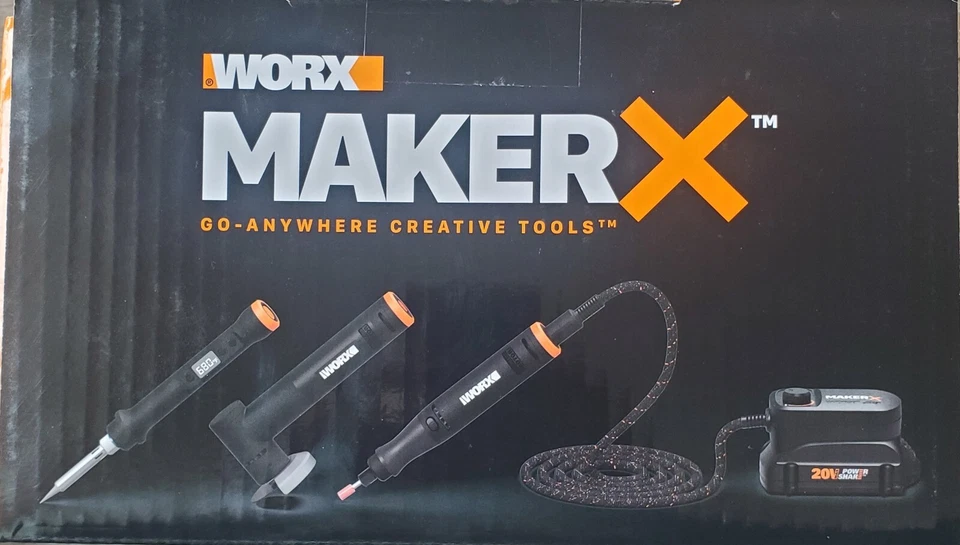 WORX WX991L 20V (3) PC MAKERX Combo: Rotary + Angle Grinder + Wood/Metal Tool-OB - Image 4 of 4
