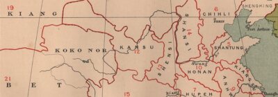 Index map to the Atlas of China. STANFORD 1908 old antique plan