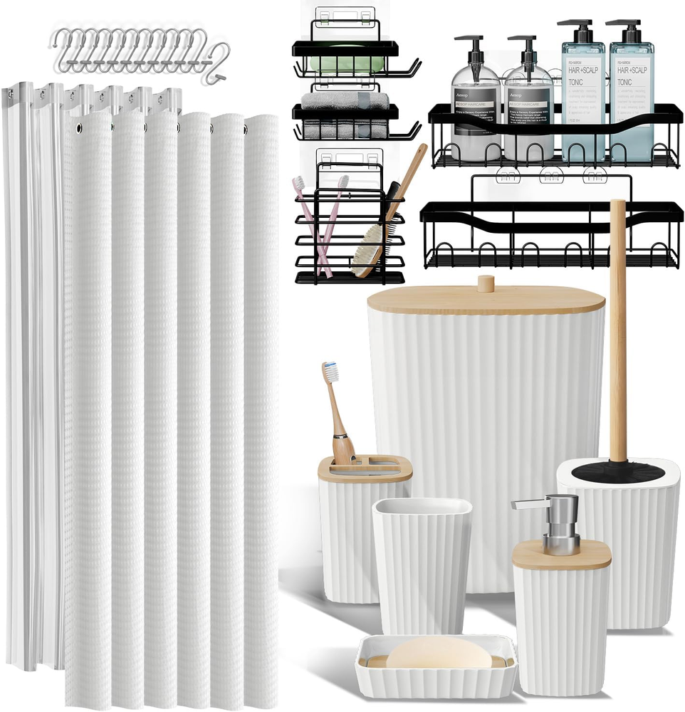 25PC Shower Caddy and Bathroom Accessories Set with Organizer