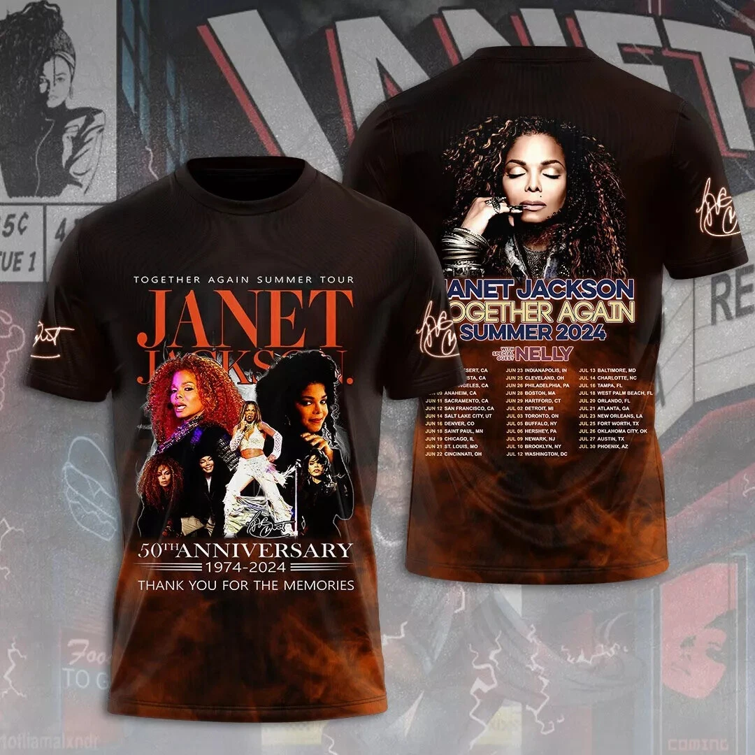 BEST SALE!!! Janet Jackson Together Again Tour 2024 3D T-Shirt