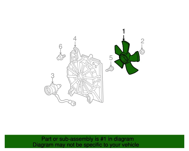 Ventilador de refrigeración genuino Acura OEM 1999-2003 TL 2001-2003 CL 3,0 L V6 19020-P8C-A01 Foto 2 de 4