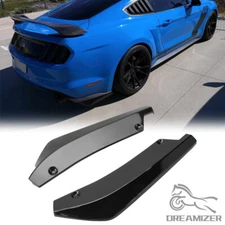 2x Black Rear Bumper Diffuser Lip Splitter Canard Spoiler Kit For Ford Mustang