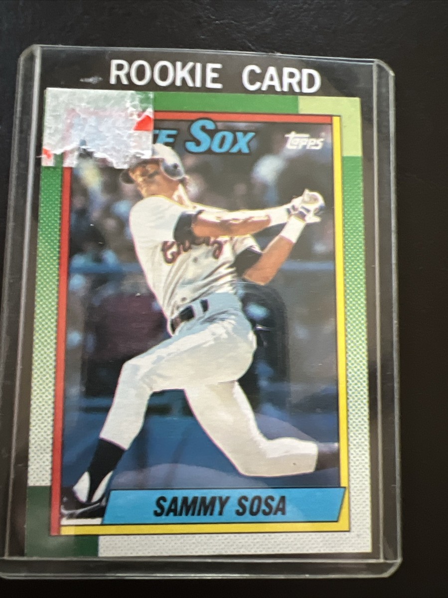ゲームセンター・ゲームカード TOPPS SIGNATURE SWATCHES 1990 Sammy Sosa Topps Rookie Baseball Card #692 RC. DOB ERROR
