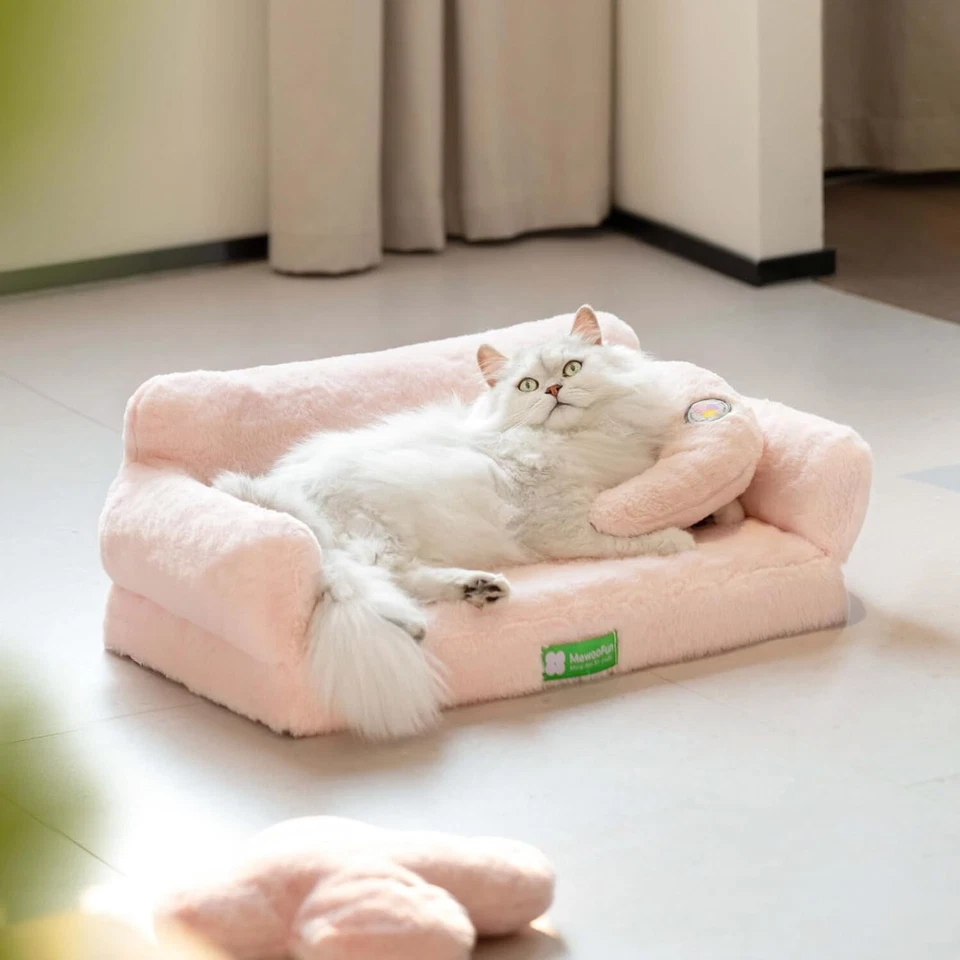 Mewoofun Cat Bed Cats Pet Couch Bed Washable Cat Bed Fluffy Warm Dogs Cats Sofa - Image 3 of 4