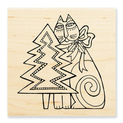 LAUREL BURCH RUBBER STAMPS FELINE CHRISTMAS NEW  wood STAMP
