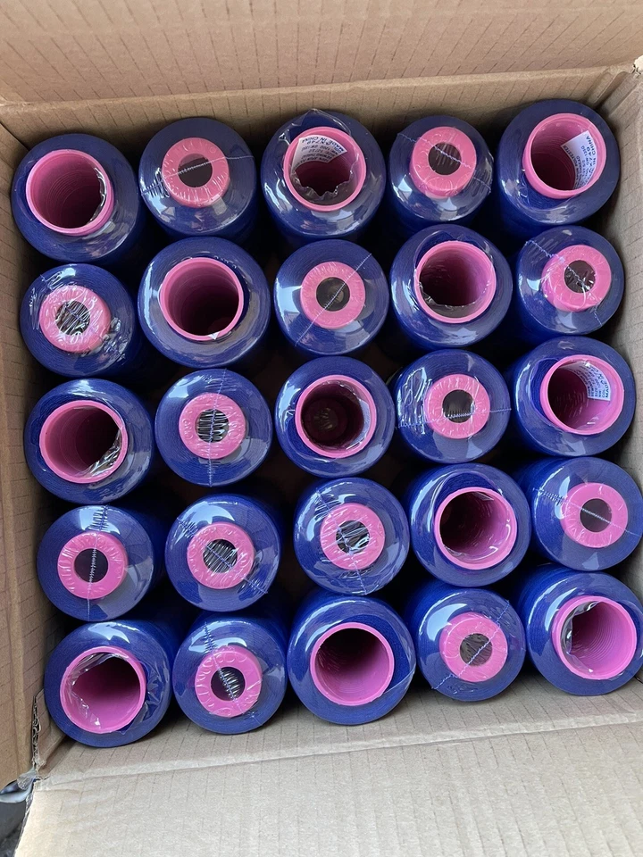 50 Spools LAPIS BLUE ROYAL Multi Purpose Serger Sewing Threads S/2 T27 Quality - Image 3 of 4