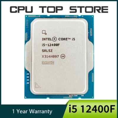 Intel core i5 12400F 2.5GHz 6-Core 12-Thread CPU Processor 10NM L3=18M No cooler