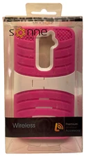 Sonne Cell Phone Case with Kickstand For LG G2 - White/Pink
