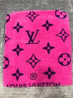 Louis Vuitton Drap Bain Hot Pink Purple Monogram Classic Logo Bath