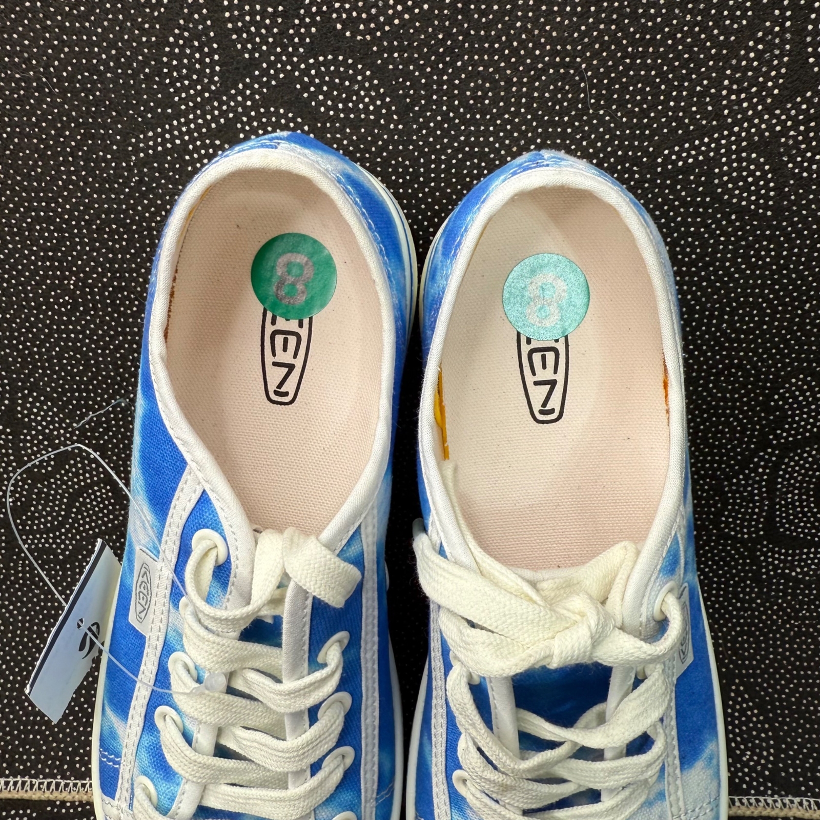 Scarpe casual sneakers stringate Keen donna taglia 8 blu tie dye tela