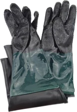 23.6" Rubber Sandblast Cabinet Gloves,Sandblasting Sand Blaster Gloves for Sandb