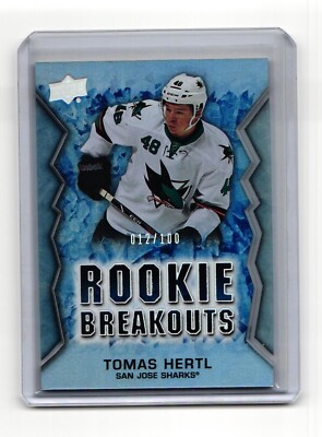 RB28 Tomas Hertl 2013-14 Upper Deck Rookie Breakouts #/100 Acetate RC Rare