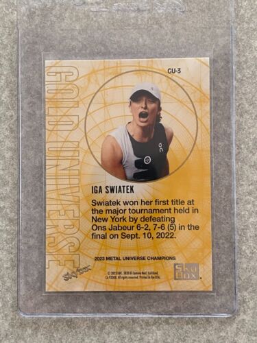 Iga Swiatek 2023 Skybox Metal Universe Champions Gold Universe #GU-3 - Picture 2 of 2