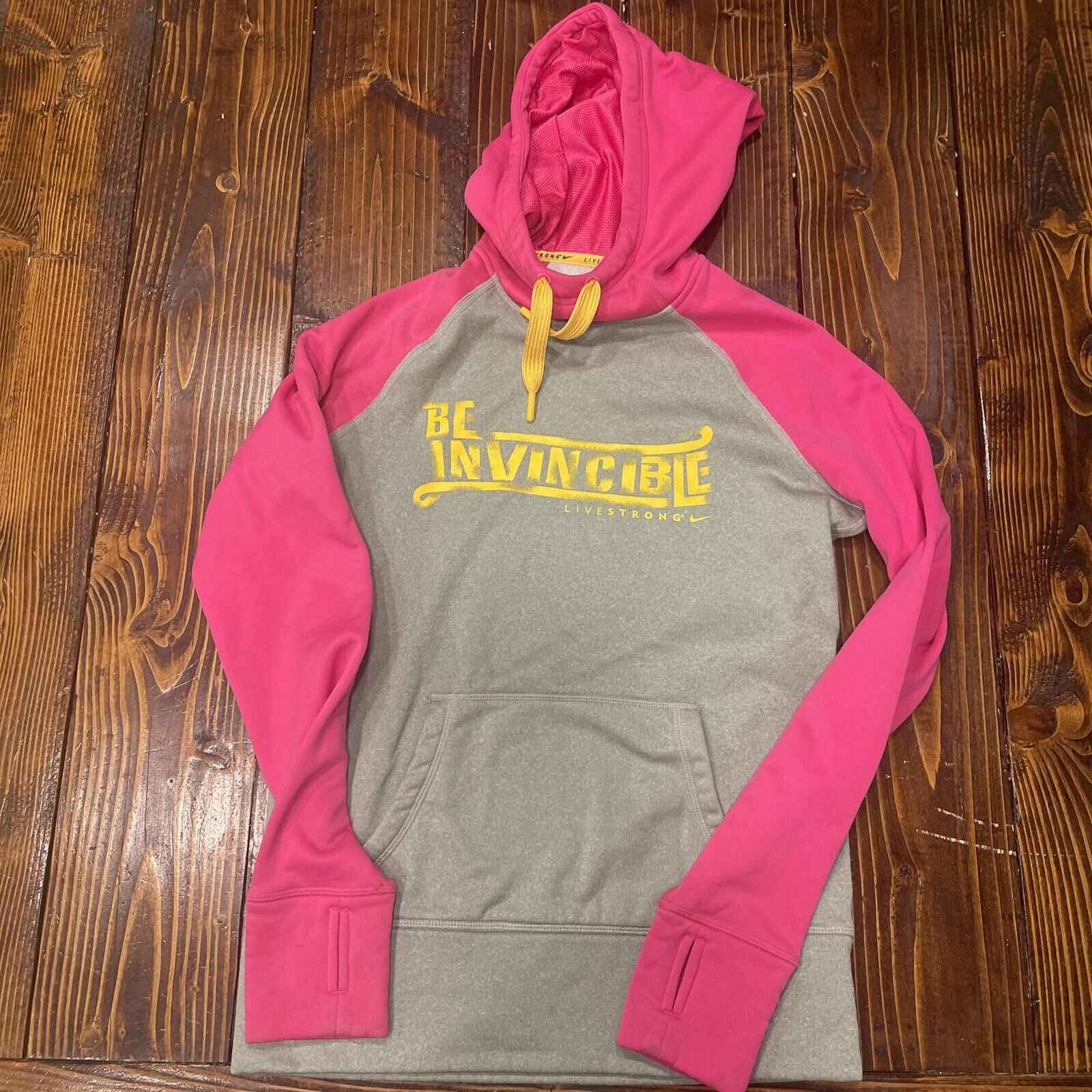 Nike Be Invincible LIVESTRONG Gray/Pink Pullover … - image 1
