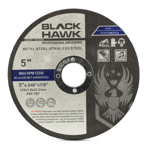 50 Pack 5"x.040"x7/8" Cut-off Wheel - Metal & Stainless Steel Cutting Discs - Picture 1 of 5