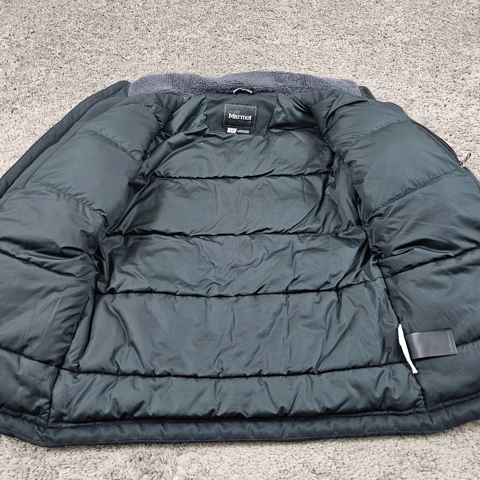 Chaqueta Marmot Mujer Grande L Negra 700 Relleno Plumón de Ganso Cremallera Completa Acolchada *Sin Capucha Foto 4 de 4
