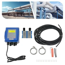 Ultrasonic Flow Meter Flowmeter Liquid Flow Meter IP67 with Clamp-on Transducers