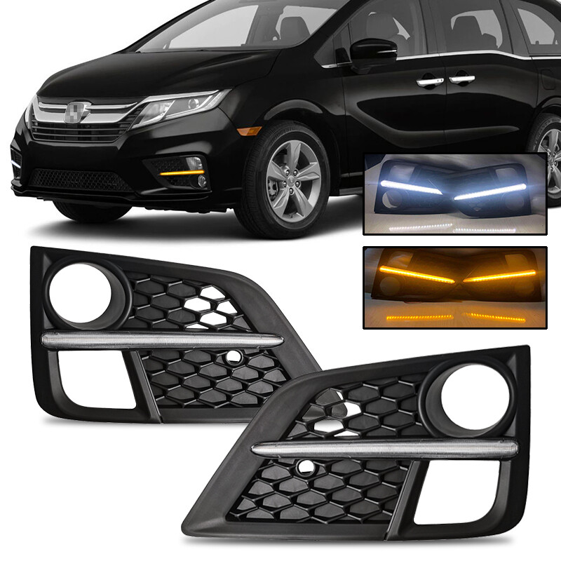 ABS Chrome Front Fog Light Lamp Frame Cover Trim 2PC Fit Honda Odyssey 2018-2020