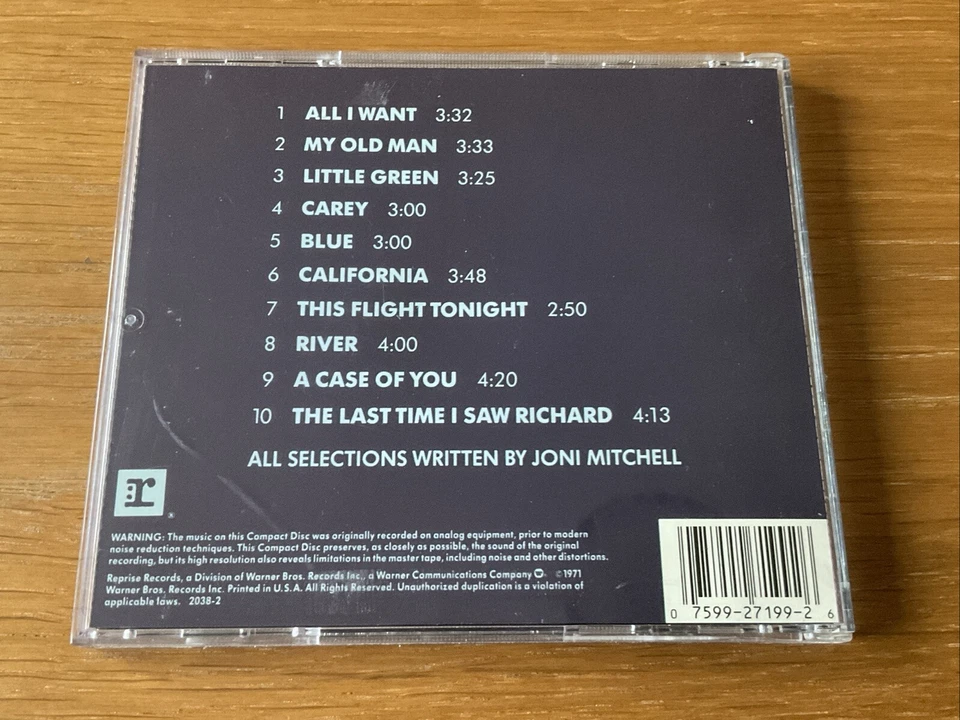 Joni Mitchell CD Blue US Import Reprise 2038-2 Foto 2 de 4