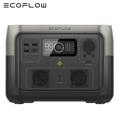 ECOFLOW RIVER 2 MAX 512Wh Tragbare Powerstation 500W Solargenerator für Outdoor