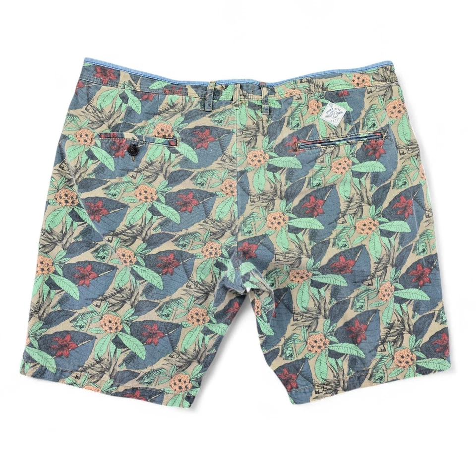 Pantalones Cortos Chinos Paul Smith Jeans Silenciados Floral Botón Mosca Para Hombres 36 9" Entrepierna Diseñador Foto 2 de 4