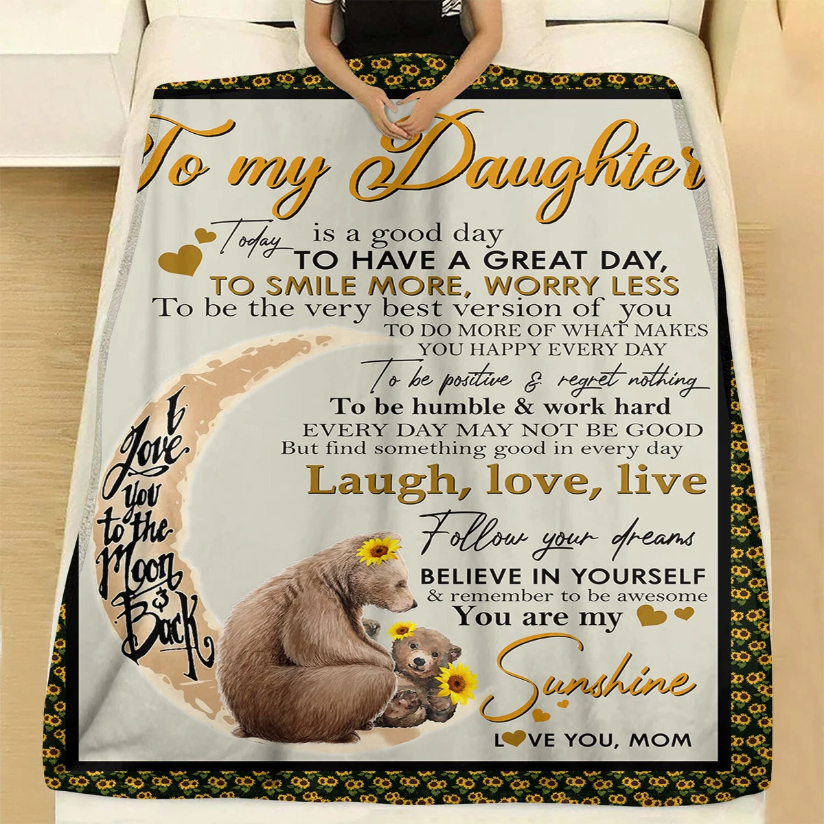 To my daughter fleece blanket hot sale