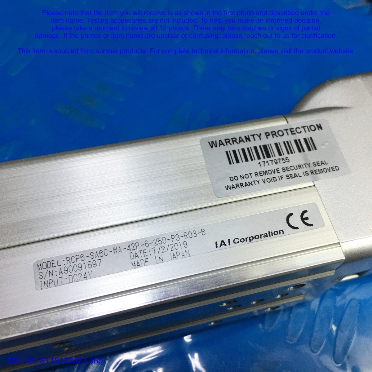 IAI RCP6-SA6C-WA-42P-6-250-P3-R03-B, Linear Actuator as IAI RCP6-SA6C-WA-42P-6-250-P3-R03-B, Linear Actuator as