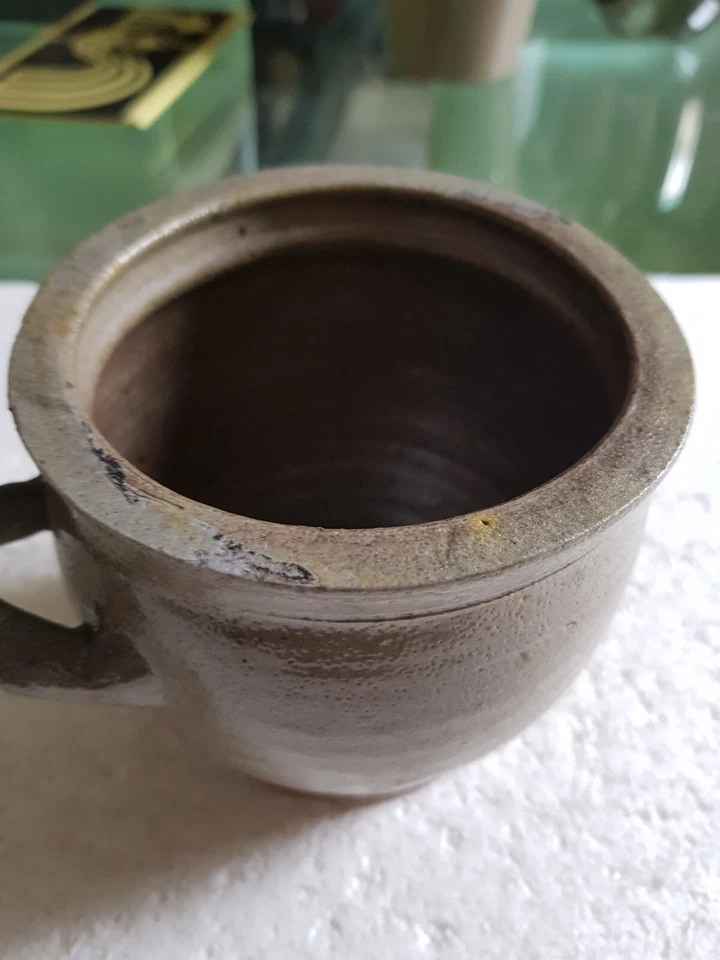 ANCIEN Petit POT A GRAISSE GRES N° 12 - Hauteur 10,5 cm - Photo 3/4