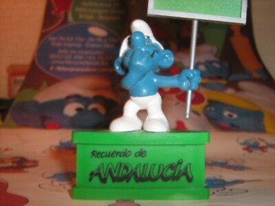 Socle Schtroumpf Andalousie - Série Hispanique Schleich, Années 80, état TBE