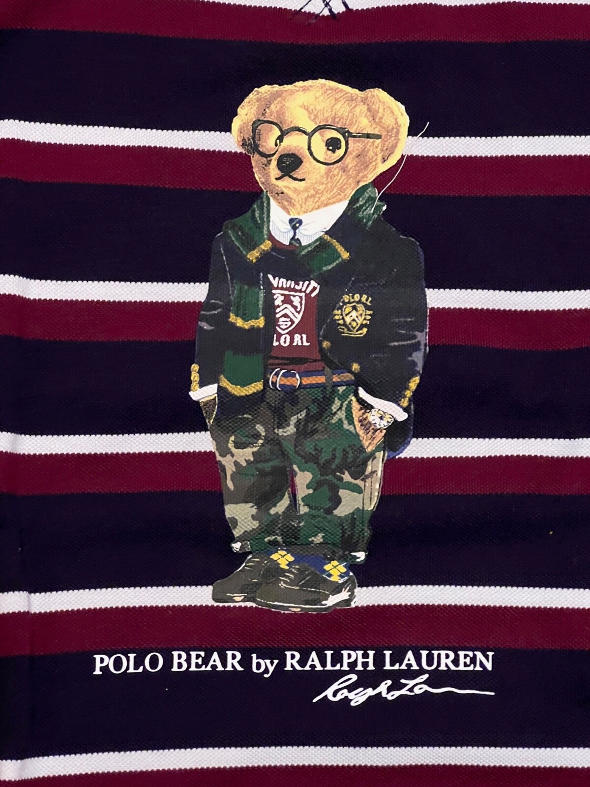 NEW Polo Ralph Lauren Striped Mesh Sweater Long Sleeve Varsity College Bear