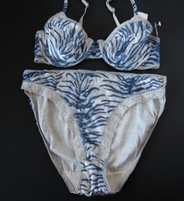 NEW Secret Treasures VTG 90s Velvet Glittery Bra Panties Set 36B 36 B / LARGE