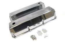 Big Block Ford Tall Fabricated Aluminum Valve Covers Baffled W Hole 429 - 460