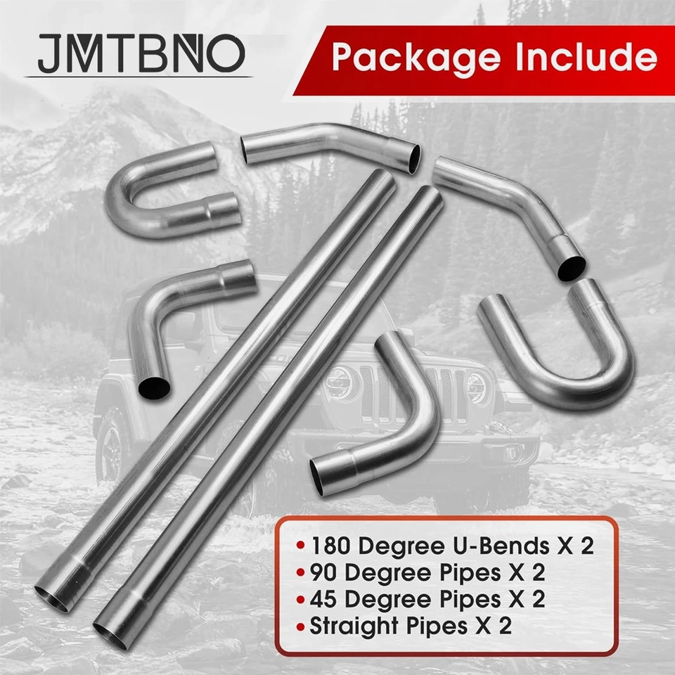 8x 2.5" tubo de escape mandril curva recta acero inoxidable para Mazda B3000 B4000 Foto 2 de 4