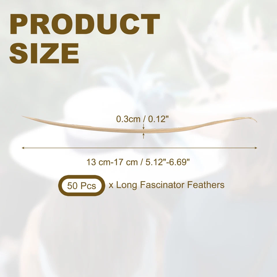 50 Pcs 5-7" Feathers Long Artificial Goose Feather Hat Trimming Light Brown - Image 2 of 4