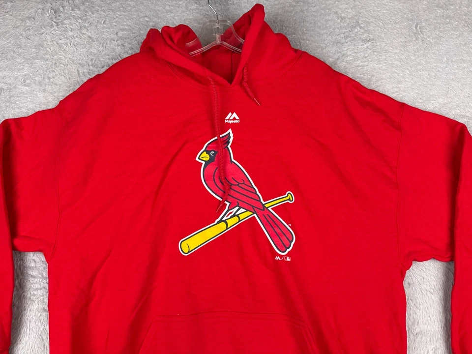 St. Louis Cardinals Sweater Adult Extra Large Red Pullover Hoodie Majestic - Image 4 of 4