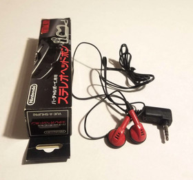 Nintendo Virtual Boy Earphones Headphones w/ Original Box Vintage