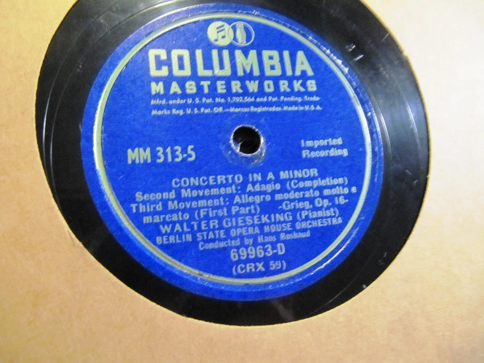 1937 Hans ROSBAUD Walter GIESEKING GRIEG Piano Concerto COLUMBIA Set 313 Berlin - Image 3 of 4