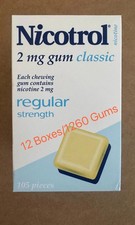 Nicotrol Nicotine Gum 2 MG Classic Flavor 12 Boxes 1260 Pieces - Exp 09/2027