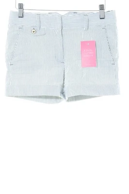 ZARA BASIC Short moulant Dames Pantalon court T EU 34 bleu-blanc - Photo 1/4