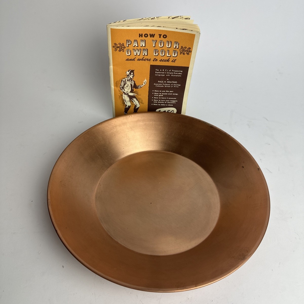 Gold Mining Pan Copper & Metal Collectible 11.25” across by 1.75