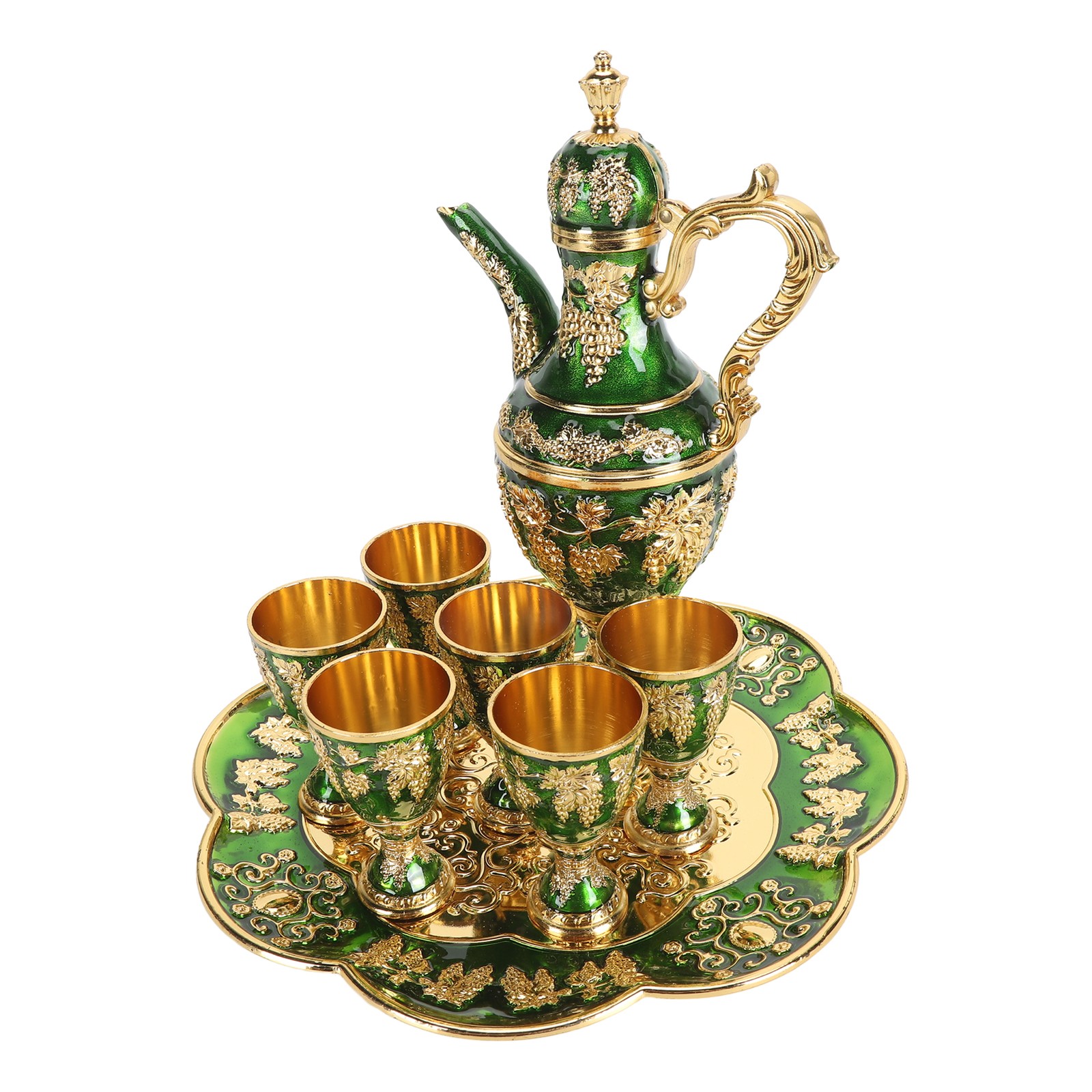 Vintage Wine Pot Set Exquisite Decorative Waterproof Zinc Alloy Kit For Daily Pa