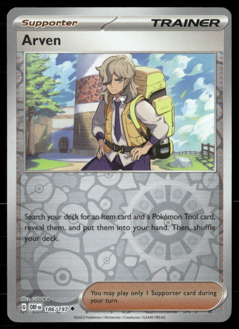 Arven SV03: Obsidian Flames 186/197 Uncommon Reverse Holofoil Pokemon TCG NM