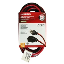 25 Ft. 16/3 Medium-Duty Indoor/Outdoor Extension Cord, Red and Black