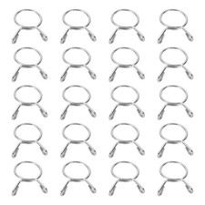 20Pcs 21mm ID 23.9mm OD Fuel Line Hose Clips Spring Clips Clamps Silver