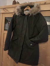 Parka Damen mit abnehmbaren Kragen, Echtpelz, Gr L, Khaki, Grün